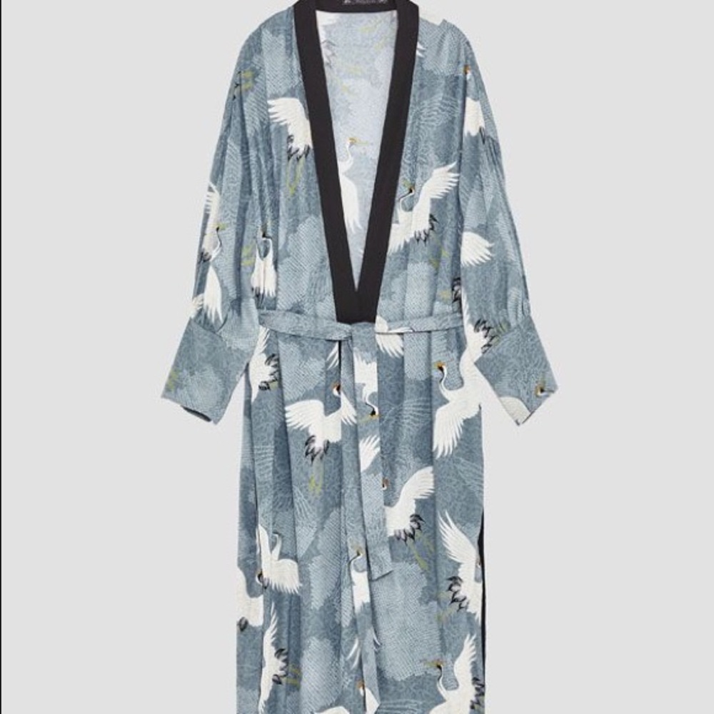 ISO ZARA Heron Print Kimono